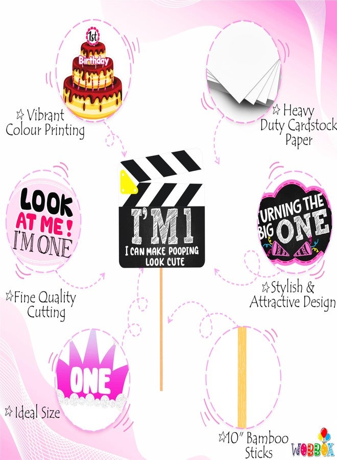 ووبوكس دعائم حفلة تصوير عيد الميلاد الأول من وووبوكس - لون وردي للفتيات الصغيرات، زينة عيد الميلاد الأول للفتيات، أدوات تزيين حفلات الأطفال - Image 4